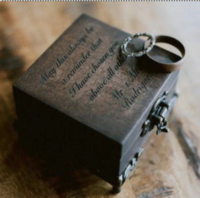 Rustic Wedding Ring Boxes | Wood & Moss, Engraved – Ashkin Studio