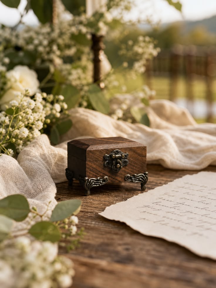 Unique wedding ring box for modern and classic ceremonies
