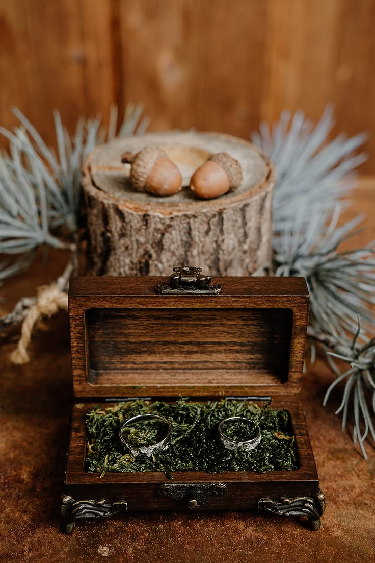 Luxury wooden wedding ring box with timeless design