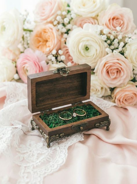 Elegant wedding ring box for wedding ceremony and keepsake